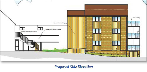 Lot: 153 - FREEHOLD LAND WITH PLANNING CONSENT FOR THREE ONE-BEDROOM FLATS - Proposed Side Elevation